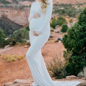 White maternity dress gown
